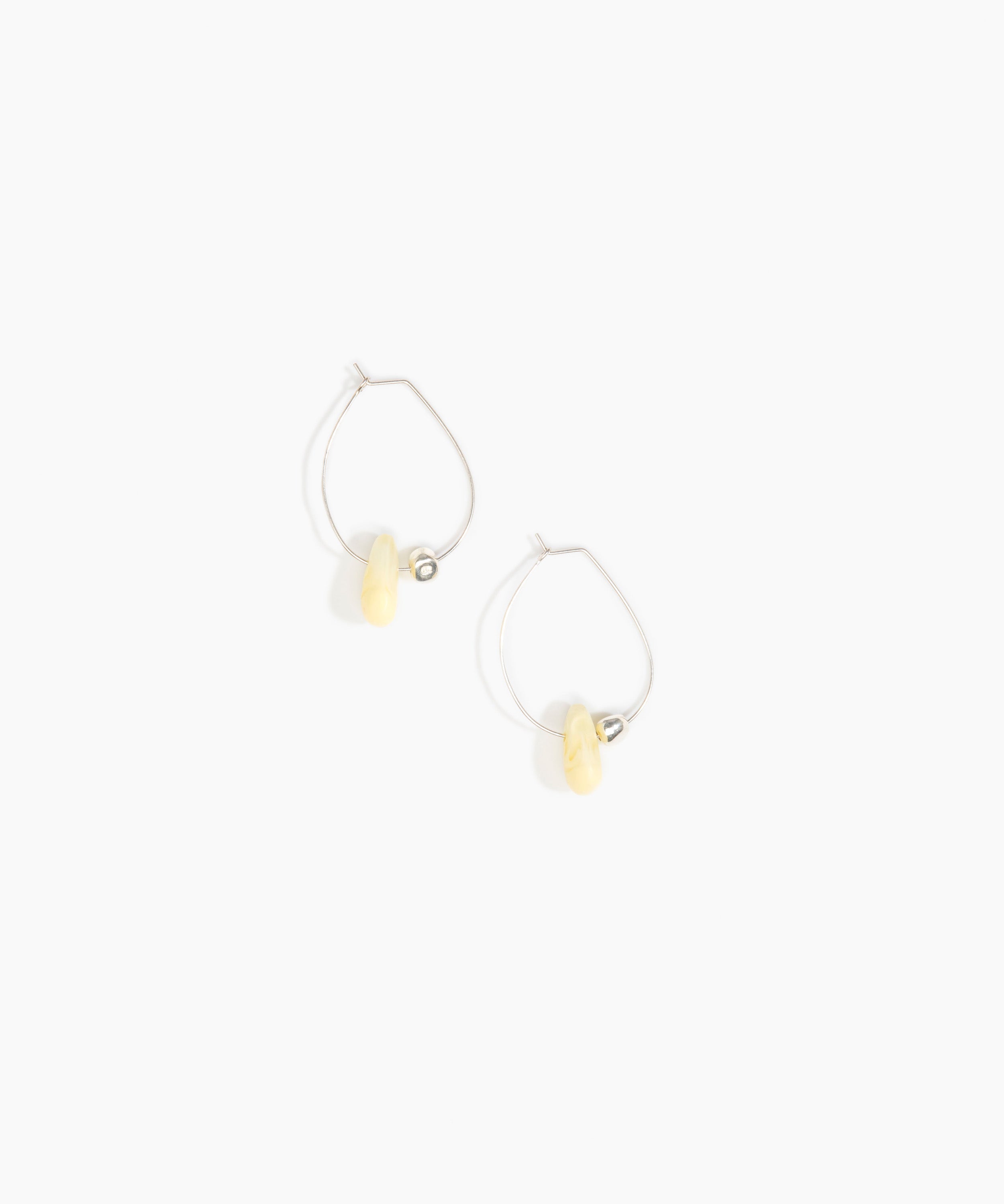 Dinosaur Designs Joie De Vivre Hoop Earrings Earrings in Lemon Colour resin with 925 Sterling Silver Material