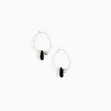 Dinosaur Designs Joie De Vivre Hoop Earrings Earrings in Black Colour resin with 925 Sterling Silver Material