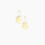 Dinosaur Designs Temple Earth Wire Earrings in Lemon Colour resin with Gold-Filled Material
