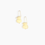 Dinosaur Designs Temple Earth Wire Earrings in Lemon Colour resin with Gold-Filled Material