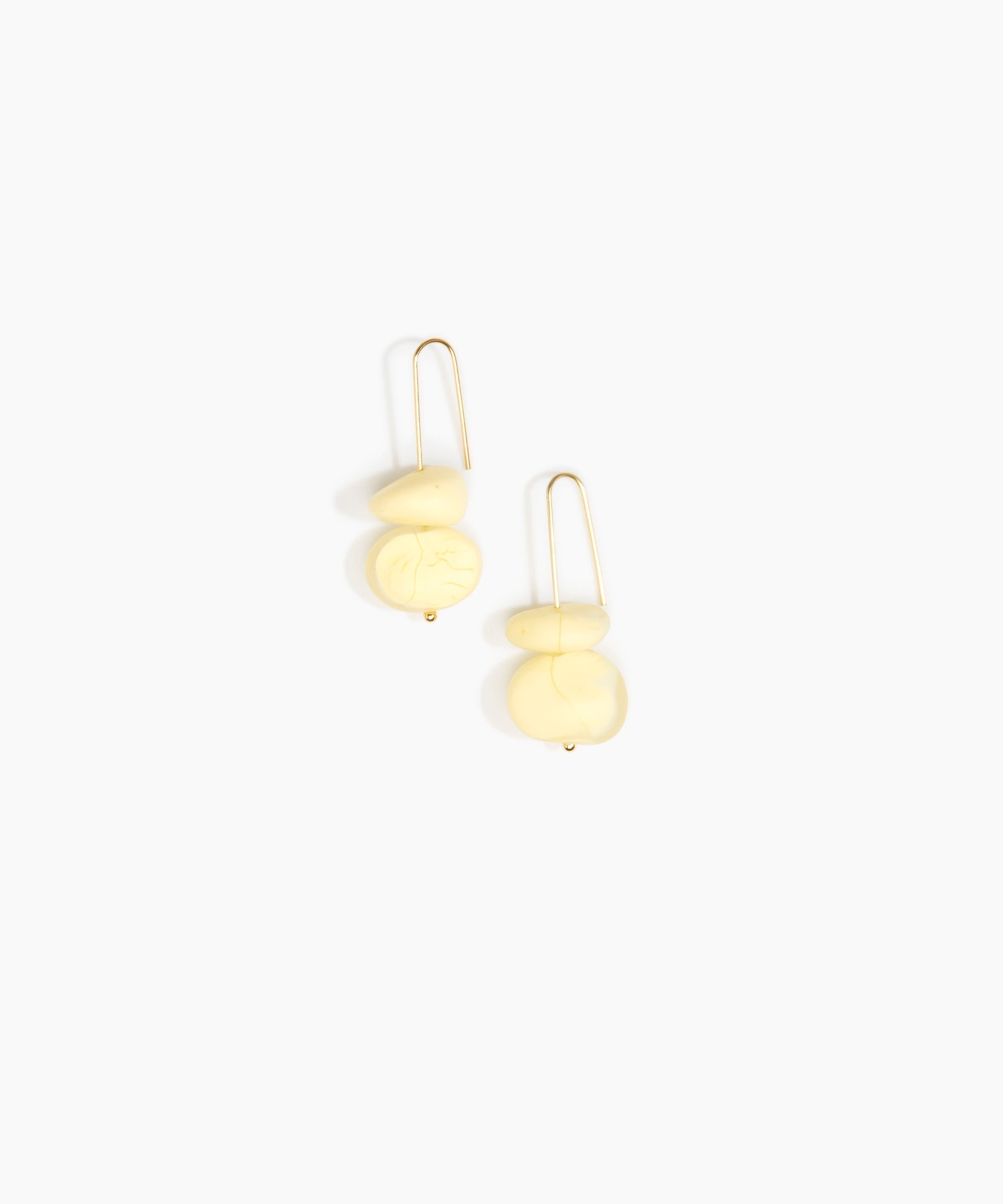 Dinosaur Designs Temple Earth Wire Earrings in Lemon Colour resin with Gold-Filled Material.