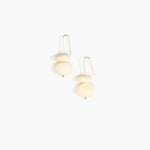 Dinosaur Designs Temple Earth Wire Earrings in Cream Colour resin with Gold-Filled Material