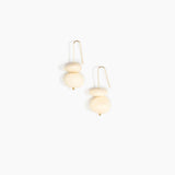 Dinosaur Designs Temple Earth Wire Earrings in Cream Colour resin with Gold-Filled Material