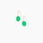 Dinosaur Designs Earth Wire Earrings in Leaf Colour resin with Gold-Filled Material