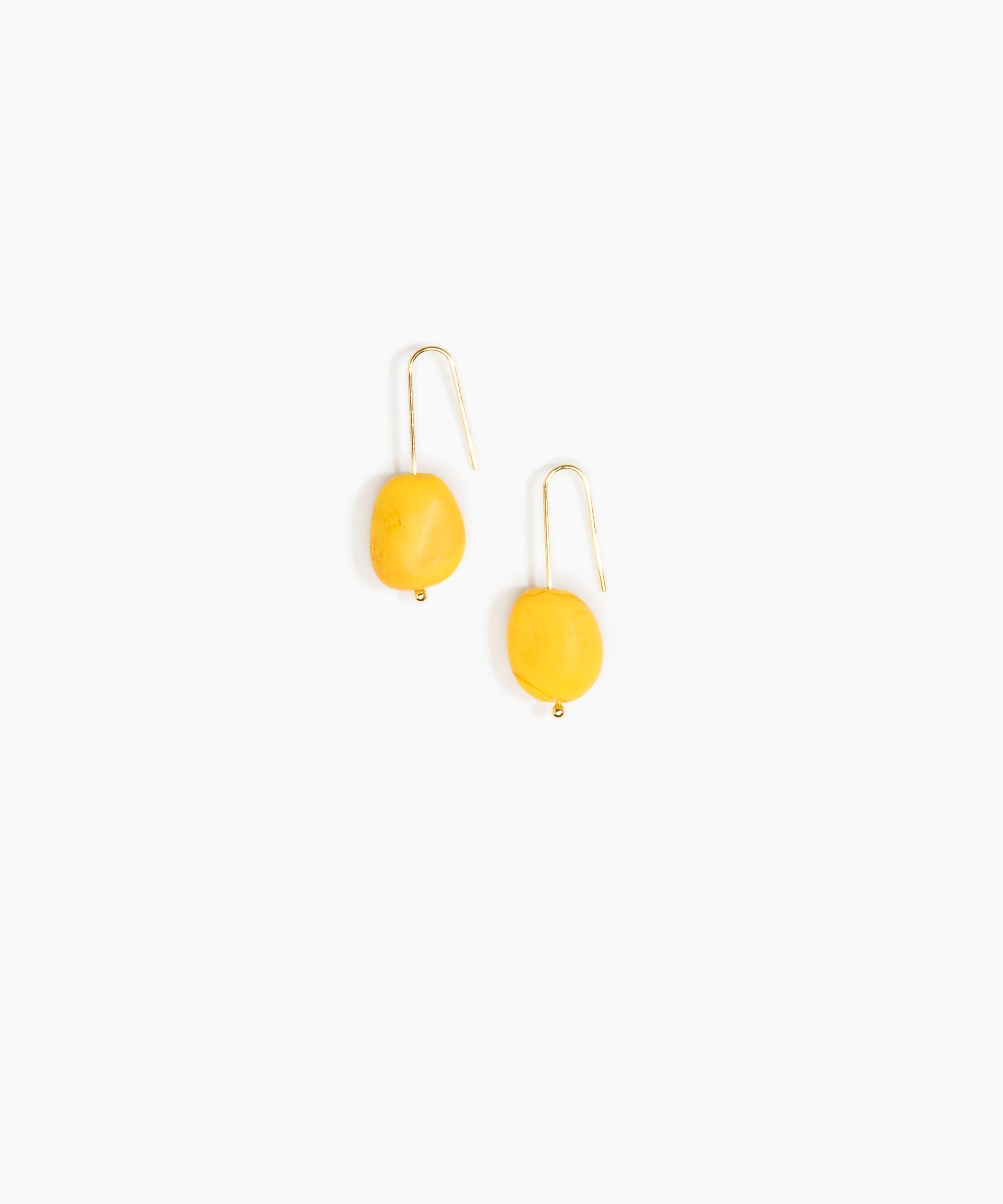 Dinosaur Designs Earth Wire Earrings in Honeycomb Colour resin with Gold-Filled Material