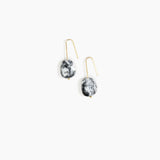 Dinosaur Designs Earth Wire Earrings in White Marble Colour resin with Gold-Filled Material