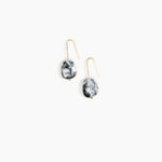 Dinosaur Designs Earth Wire Earrings Earrings in White Marble Colour resin with Gold-Filled Material