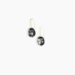 Dinosaur Designs Earth Wire Earrings Earrings in Black Marble Colour resin with Gold-Filled Material