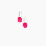 Dinosaur Designs Earth Wire Earrings in Flamingo Colour resin with Gold-Filled Material