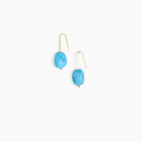 Dinosaur Designs Earth Wire Earrings in Sky Colour resin with Gold-Filled Material.