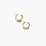 Dinosaur Designs Small Horn Hoop Earrings in Sandy Pearl Colour resin with Nano-Coated Brass Material