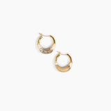 Dinosaur Designs Small Horn Hoop Earrings in Sandy Pearl Colour resin with Nano-Coated Brass Material