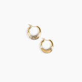 Dinosaur Designs Small Horn Hoop Earrings Earrings in Sandy Pearl Colour resin 