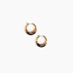 Dinosaur Designs Small Horn Hoop Earrings in Dark Horn Colour resin with Nano-Coated Brass Material