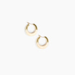 Dinosaur Designs Small Horn Hoop Earrings in Cream Colour resin with Nano-Coated Brass Material