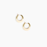 Dinosaur Designs Small Horn Hoop Earrings in Cream Colour resin with Nano-Coated Brass Material