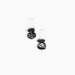Dinosaur Designs Temple Earth Wire Earrings in Black Marble Colour resin with 925 Sterling Silver Material.