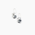 Dinosaur Designs Temple Earth Wire Earrings in White Marble Colour resin with 925 Sterling Silver Material.