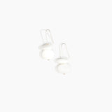 Dinosaur Designs Temple Earth Wire Earrings in Snow Swirl Colour resin with 925 Sterling Silver Material
