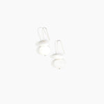 Dinosaur Designs Temple Earth Wire Earrings in Snow Swirl Colour resin with 925 Sterling Silver Material