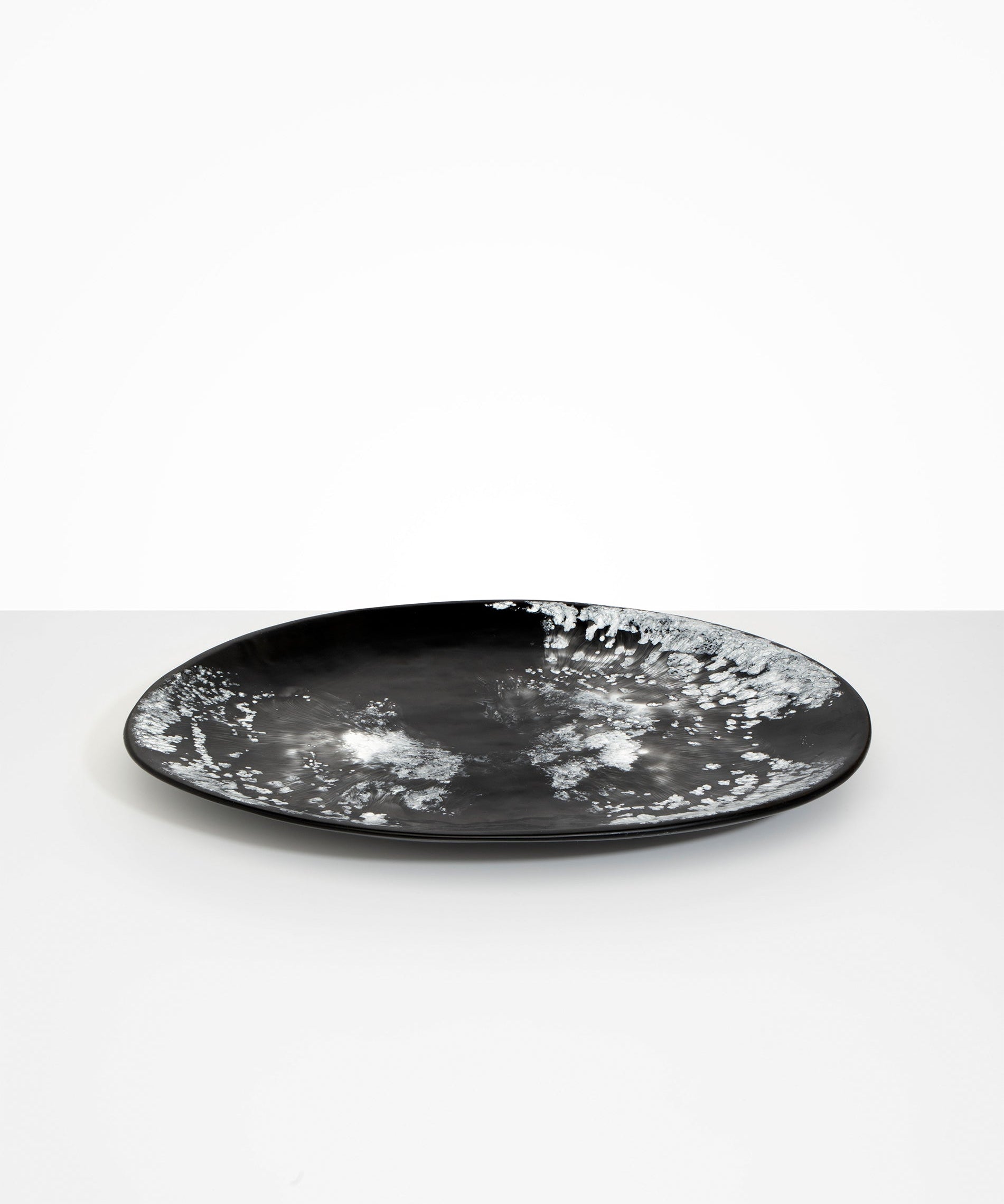 Dinosaur Designs Long Temple Platter in Black Marble Colour resin