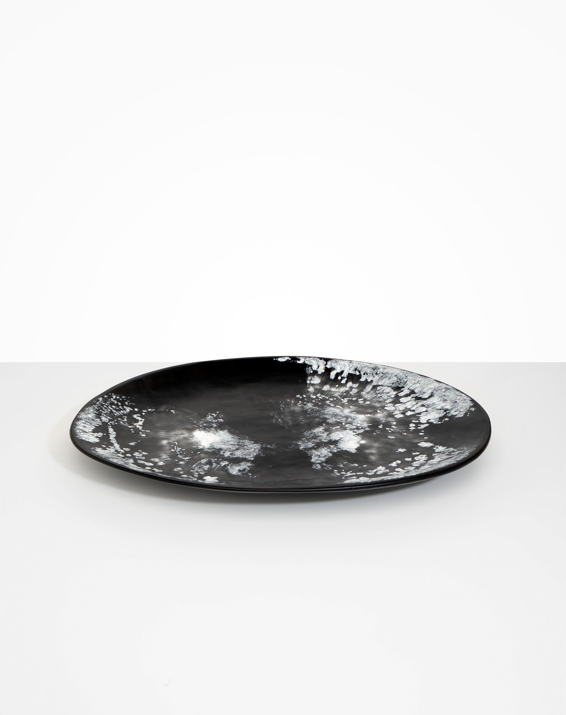 Dinosaur Designs Long Temple Platter in Black Marble Colour resin