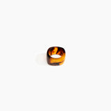 Dinosaur Designs Cube Ring in Tortoise Colour resin with Wide Fit.