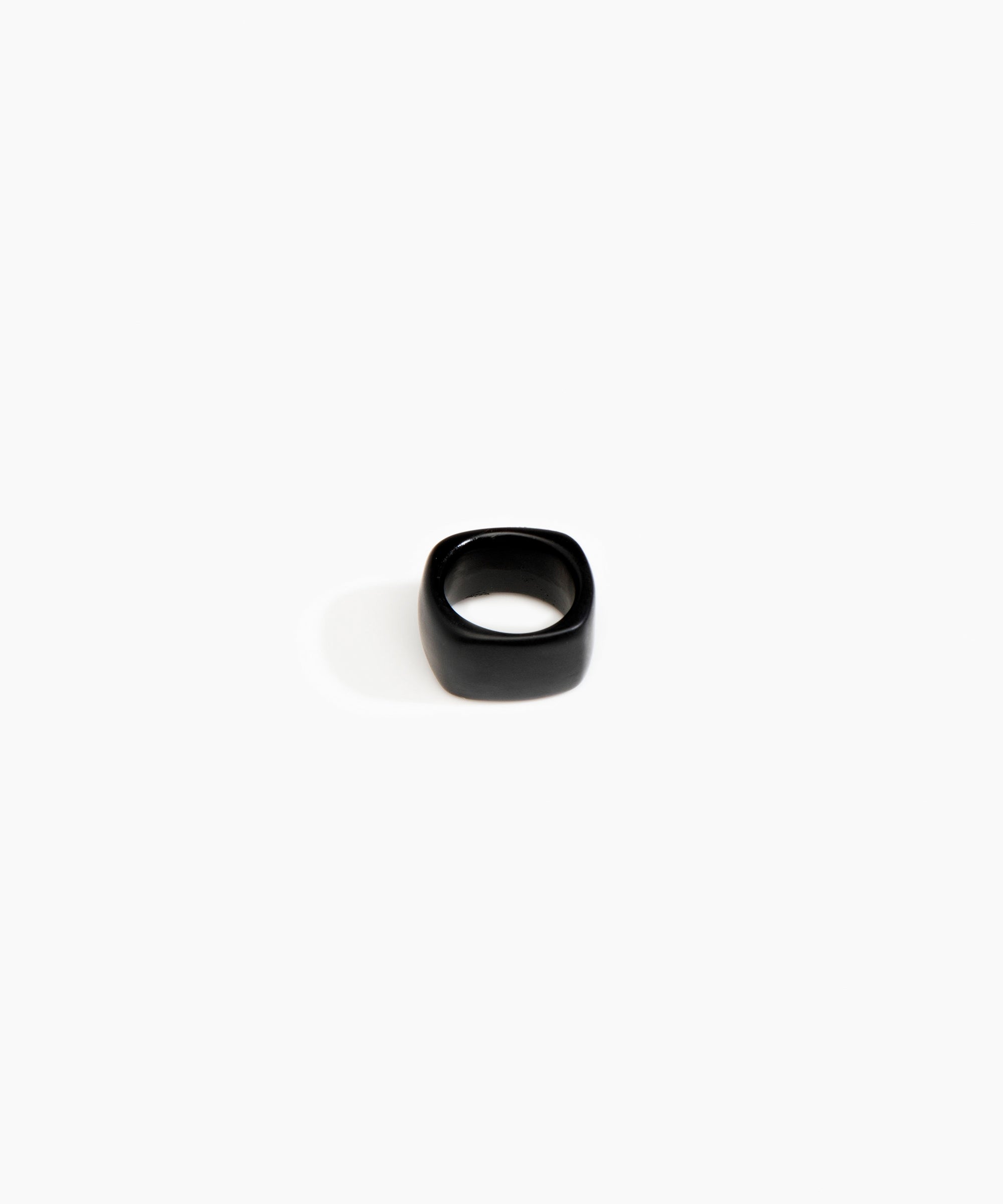 Dinosaur Designs Cube Ring in Black Colour resin with Wide Fit