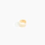 Dinosaur Designs Cube Ring in Cream Colour resin with Wide Fit