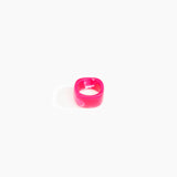 Dinosaur Designs Cube Ring in Flamingo Colour resin with Wide Fit