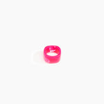 Dinosaur Designs Cube Ring in Flamingo Colour resin with Wide Fit.