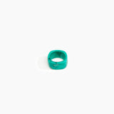 Dinosaur Designs Cube Ring in Mineral Swirl Colour resin with Wide Fit
