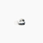 Dinosaur Designs Cube Ring in White Marble Colour resin with Wide Fit.