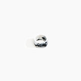 Dinosaur Designs Cube Ring in White Marble Colour resin with Wide Fit.