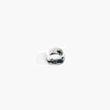 Dinosaur Designs Cube Ring in White Marble Colour resin with Wide Fit