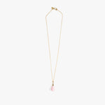 Dinosaur Designs Dew Drop Pendant Necklaces in Shell Pink Colour resin with Gold-Filled Material