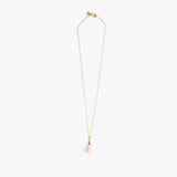 Dinosaur Designs Dew Drop Pendant Necklaces in Shell Pink Colour resin with Gold-Filled Material