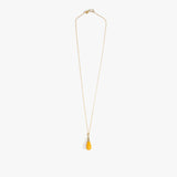 Dinosaur Designs Dew Drop Pendant Necklaces in Honeycomb Colour resin with Gold-Filled Material