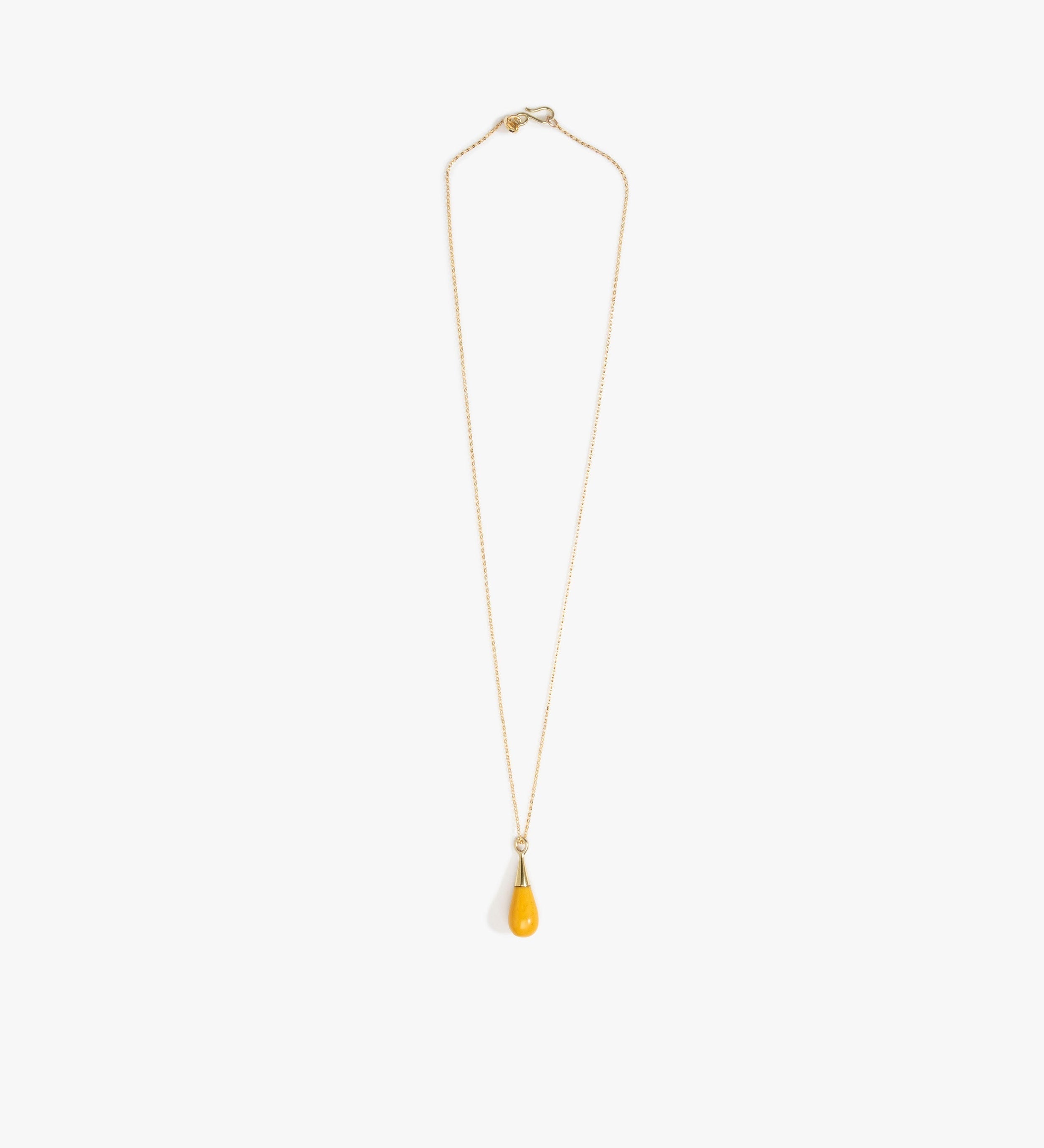 Dinosaur Designs Dew Drop Pendant Necklaces in Honeycomb Colour resin with Gold-Filled Material