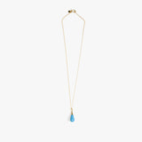 Dinosaur Designs Dew Drop Pendant Necklaces in Sky Colour resin with Gold-Filled Material