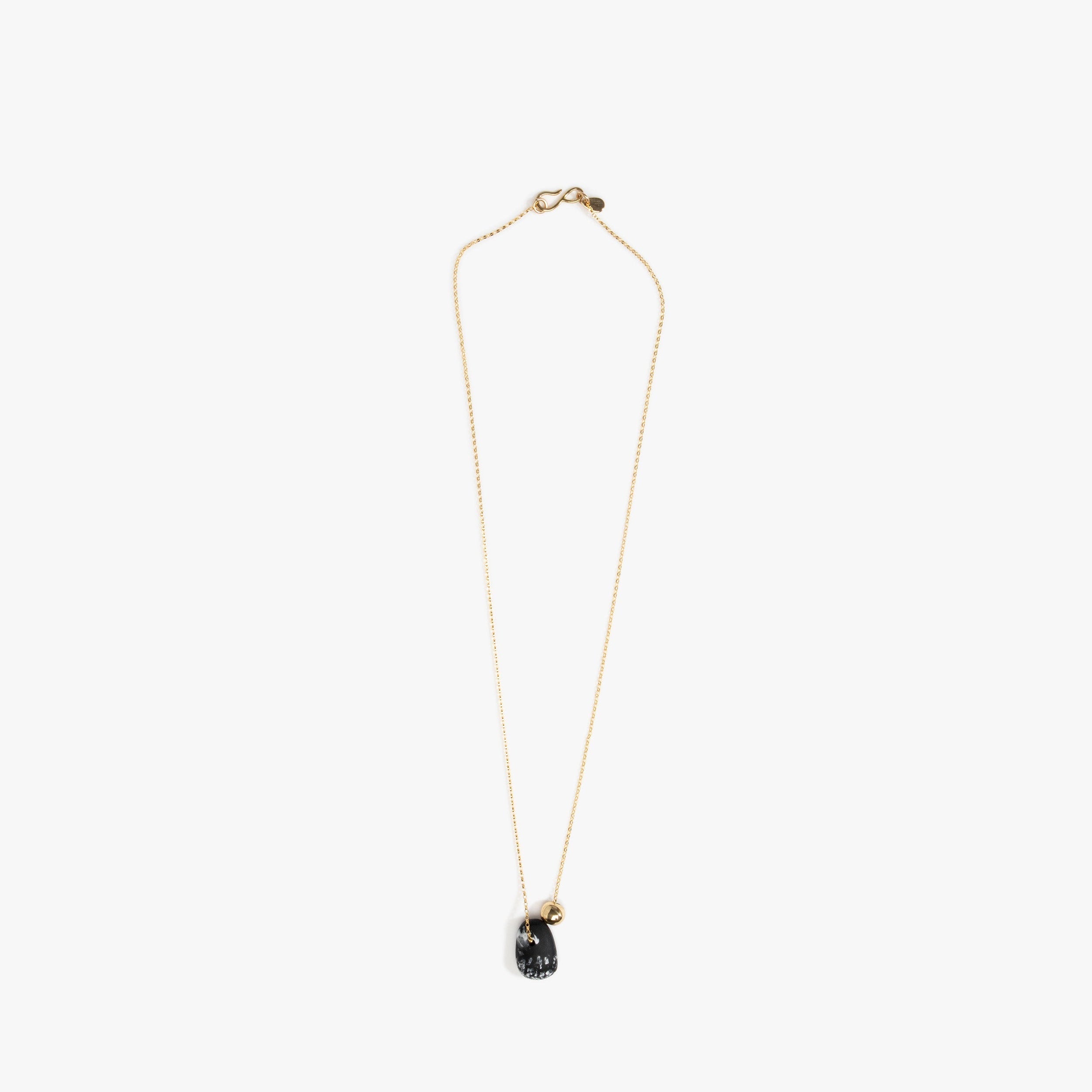 Dinosaur Designs Joie De Vivre Pendant in Black Marble Colour resin with Gold-Filled Material.