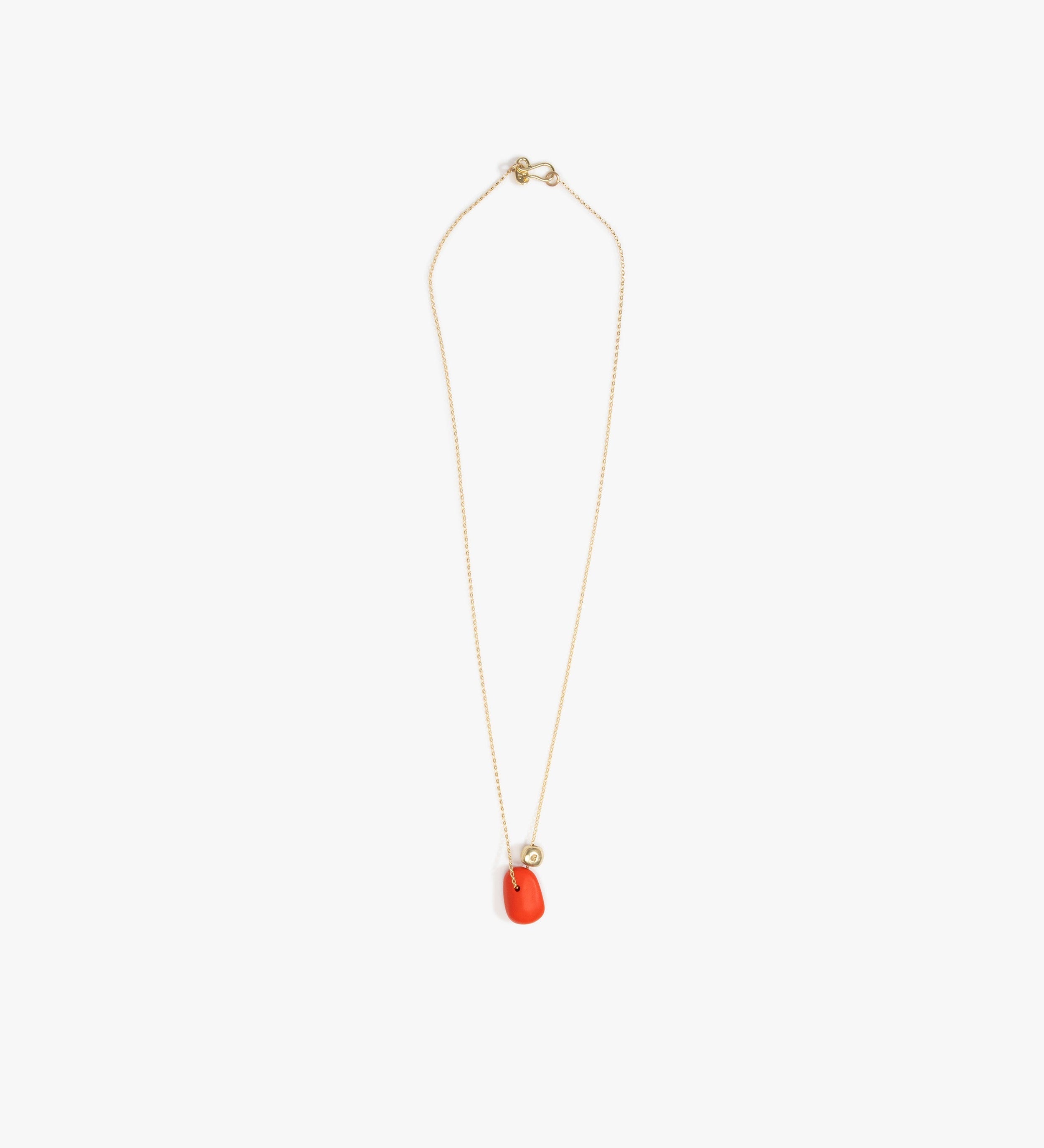 Dinosaur Designs Joie De Vivre Pendant Necklaces in Coral Pop Colour resin with Gold-Filled Material