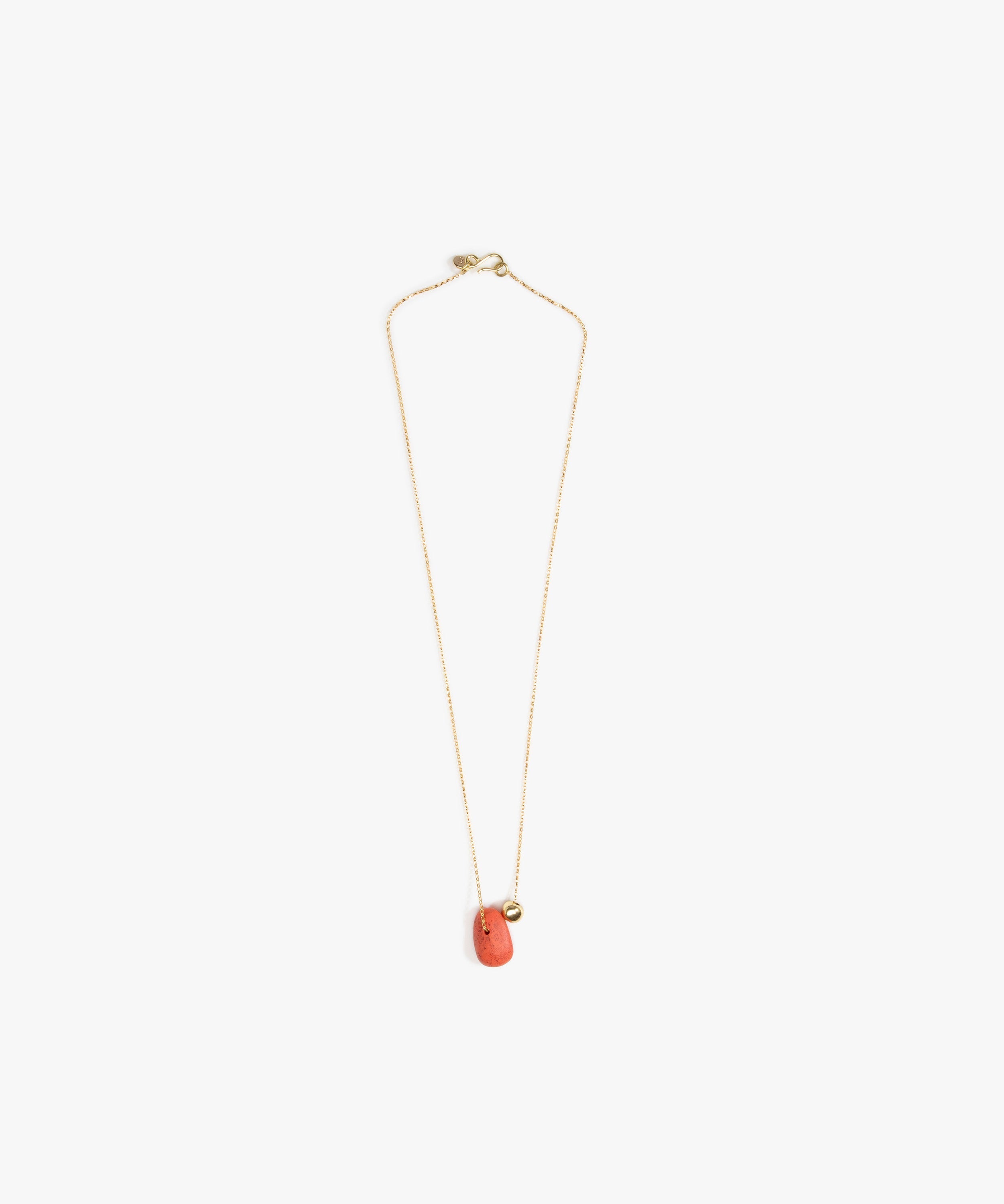 Dinosaur Designs Joie De Vivre Pendant Necklaces in Coral Swirl Colour resin with Gold-Filled Material