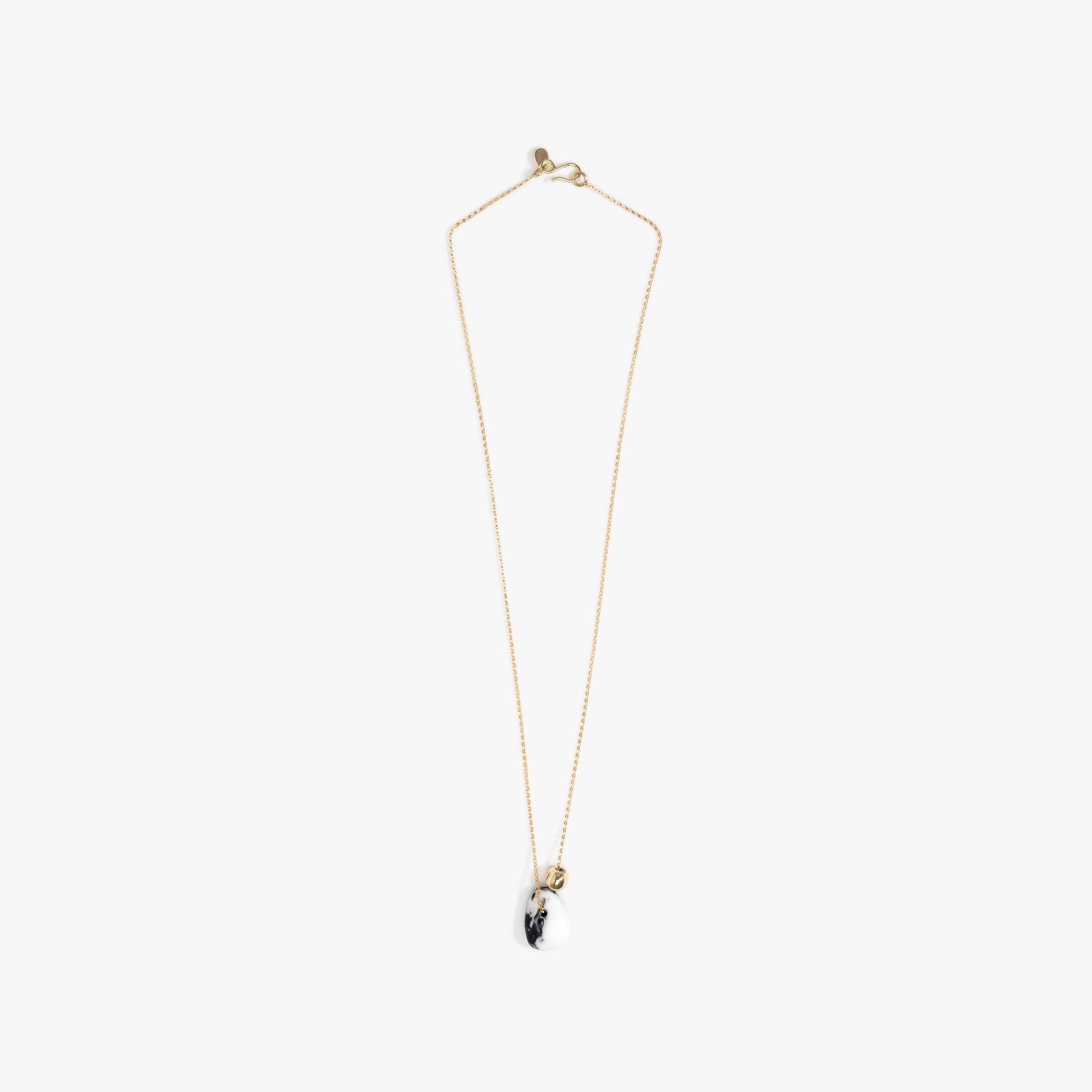 Dinosaur Designs Joie De Vivre Pendant in White Marble Colour resin with Gold-Filled Material.