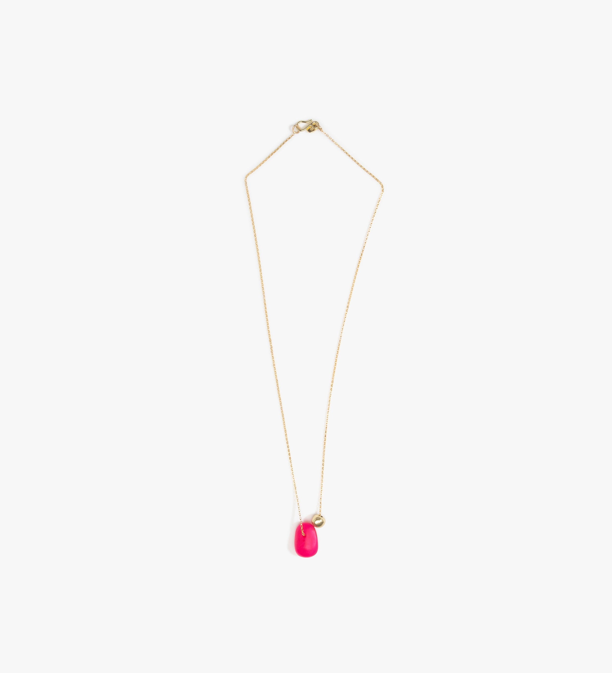 Dinosaur Designs Joie De Vivre Pendant Necklaces in Flamingo Colour resin with Gold-Filled Material