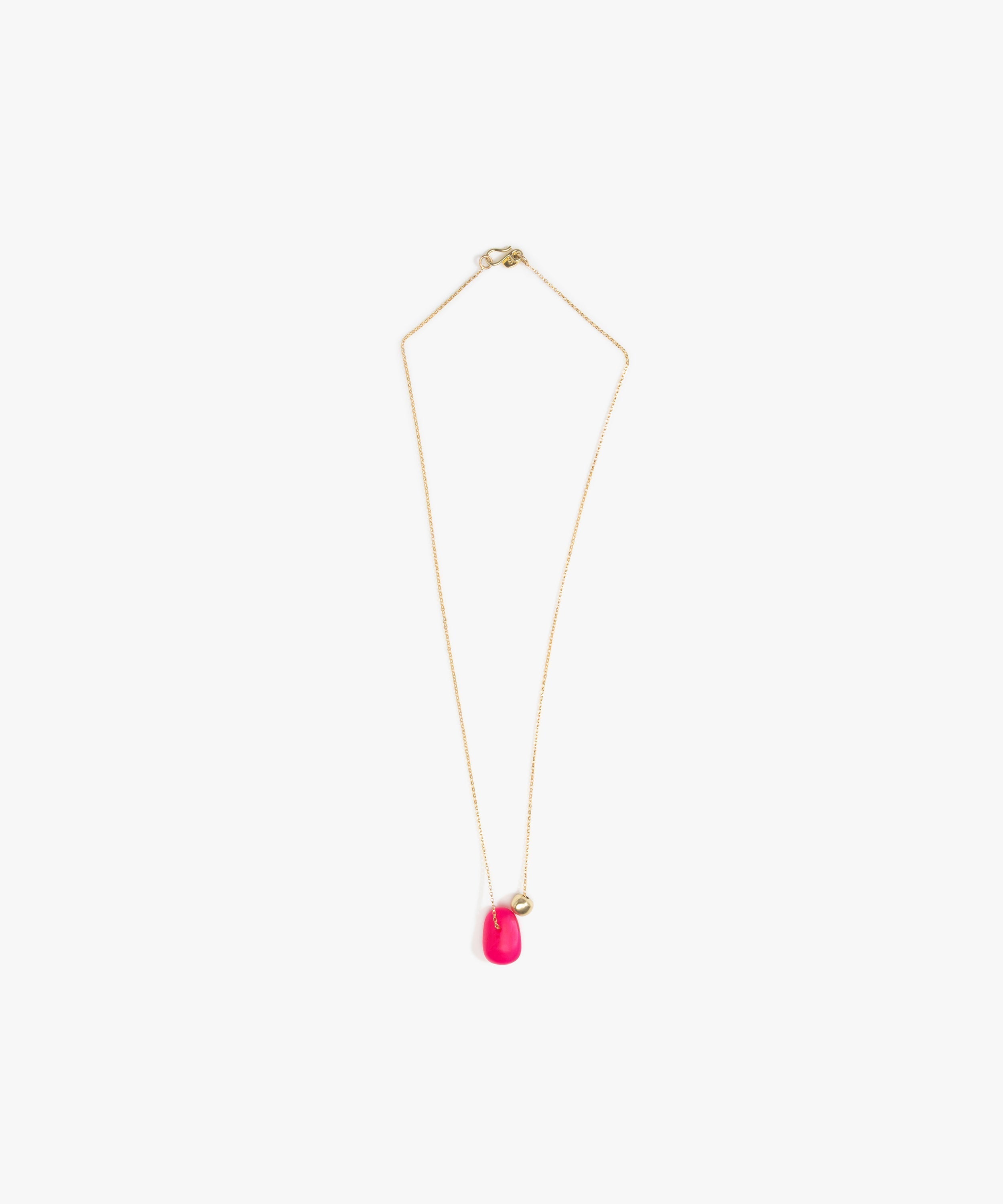 Dinosaur Designs Joie De Vivre Pendant in Flamingo Colour resin with Gold-Filled Material