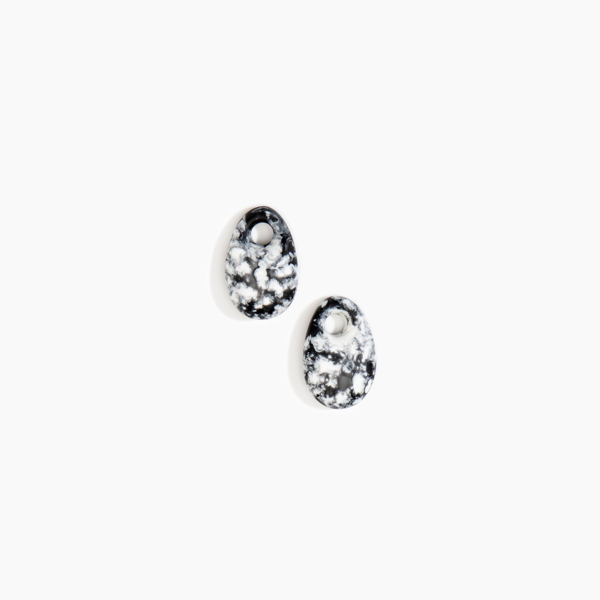 Dinosaur Designs Small Rock Beads in Black Marble Colour resin..