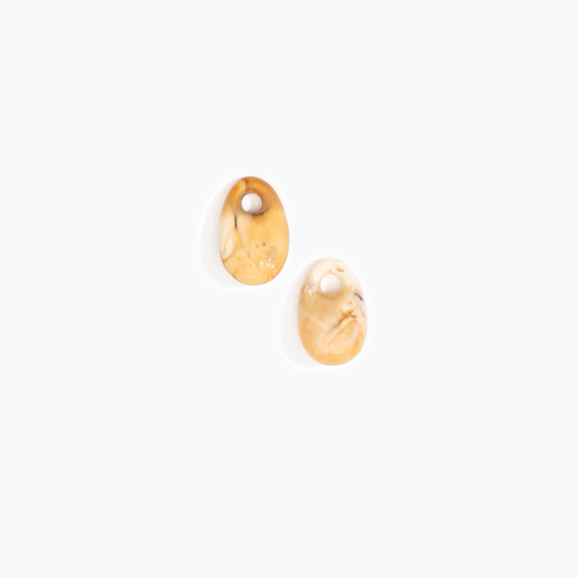 Dinosaur Designs Small Rock Beads in Light Horn Colour resin..