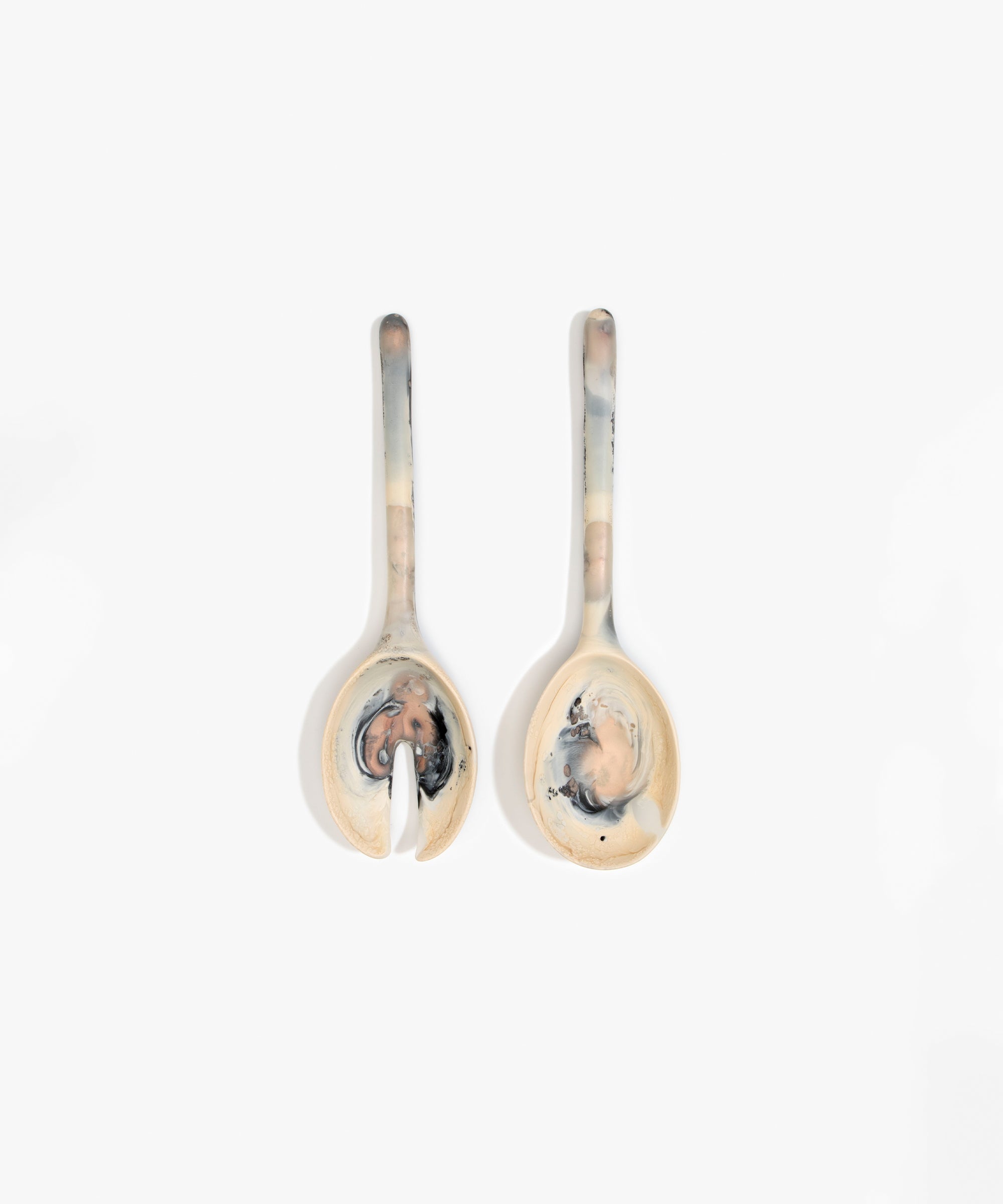 Dinosaur Designs Short Stone Servers in Sandy Pearl Colour resin