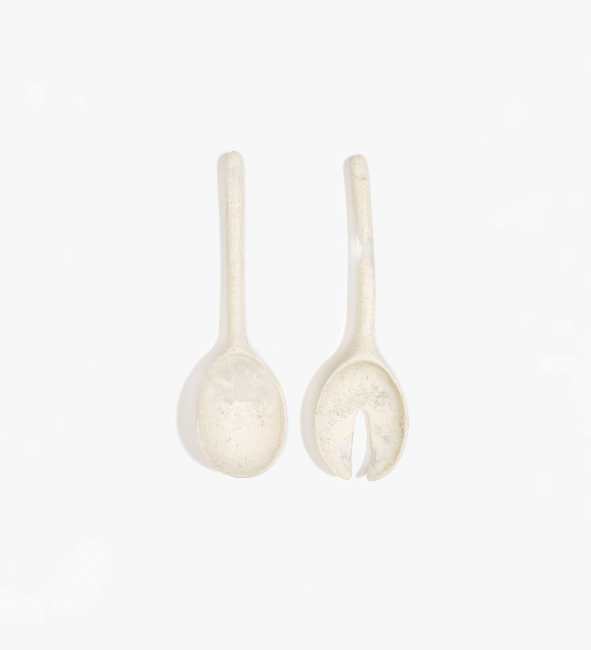 Dinosaur Designs Short Stone Servers Tableware in Chalk Swirl Colour resin 